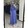 Almarwah Önden Yarım Düğmeli Cepli Rahat Elbise 303900