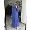 Almarwah Geniş Manşetli İpeksi Elbise 905018D