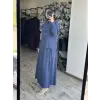Almarwah Yarım Düğme Kapamalı Tencel Bluz Etek Takım 202994