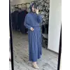 Almarwah Yarım Düğme Kapamalı Tencel Bluz Etek Takım 202994