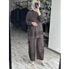 Almarwah Teknik Kumaş Detaylı Modal Penye Tunik Pantolon Takım 202987