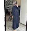 Kahma  Kraş Ve Pliseli Tencel Gömlek Etek Takım