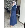 Kayra Kendinden Desenli Britli Tencel Etek Bluz Takım KA16082