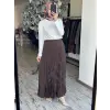 Almarwah Kraşlı Tencel Plise Etek 806476