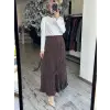 Almarwah Kraşlı Tencel Plise Etek 806476