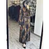 Almarwah Floral Desenli Jakarlı Elbise 905018