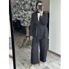 MAQ Sırtı Nakışlı Tencel Ceket Pantolon Takım