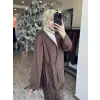 Kahma Güpür Bel Aksesuarlı Ceket Pantolon Üçlü Takım