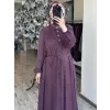 Almarwah Önden Yarım Düğmeli Cepli Rahat Elbise 303900