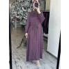 Almarwah Önden Yarım Düğmeli Cepli Rahat Elbise 303900