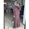 Misswhence Parça Kumaş Kombinli Cupra İpek Gömlek Etek Takım 39304