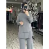 Qupra Petek Dokulu 3 lü Tunik İçlik Pantolon Takım WAD1298