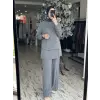 Qupra Petek Dokulu 3 lü Tunik İçlik Pantolon Takım WAD1298