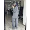 Qupra Petek Dokulu 3 lü Tunik İçlik Pantolon Takım WAD1298
