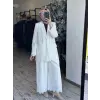 Kahma Paçası ve Kolları Lazer Kesimli Ceket Pantolon Takım