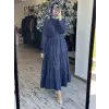 Almarwah Birit Detaylı Desenli Tencel Elbise 303916