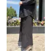 Kahma Nakış Detaylı Geniş Paça Pantolon