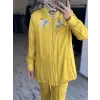 Lisa Sırtı Ve Göğsü İşlemeli Ceket  Pantolon Takım 3026