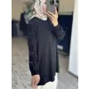Tığ Triko Kolu Drape Detaylı Modal Tunik TNK4053