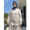 Almarwah Hakim Yaka Tencel Gömlek Pantolon Takım 203042