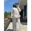 Almarwah Hakim Yaka Tencel Gömlek Pantolon Takım 203042