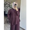 Almarwah Hakim Yaka Tencel Gömlek Pantolon Takım 203042