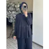 Almarwah Hakim Yaka Tencel Gömlek Pantolon Takım 203042
