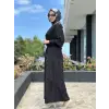 Kahma Kendinden Desenli Yarasa Kol Elbise
