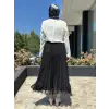 Kahma Şifon Pliseli Etek
