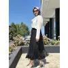 Kahma Şifon Pliseli Etek