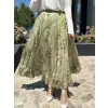 Kahma Şifon Pliseli Etek