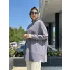 Tığ Triko Kolları Düğme Detaylı Oversize Tunik TNK4103