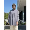 Tığ Triko Kolları Düğme Detaylı Oversize Tunik TNK4103