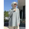 Tığ Triko Kolları Düğme Detaylı Oversize Tunik TNK4103