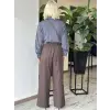 Kayra Beli Lastikli Bol Paça Cepli Pantolon KA19019