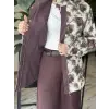 Kayra Soyut Desen Kuşaklı Ceket KA13010