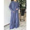 Almarwah Yırtmaç Detaylı Tam Boy Tunik Pantolon Takım 203047