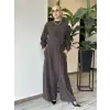 Almarwah Sırt Düğme Detaylı Tunik Pantolon Takım 203038