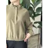Kayra Dik Yaka Rayon Bluz KA11004