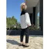 Almarwah Fitilli Kumaş Detaylı Yandan Yırtmaçlı Poplin Tunik 102273