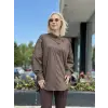 Almarwah Yaka ve Kol Detaylı Asimetrik Poplin Gömlek 101024