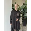 Kayra Boncuk İşlemeli Büyük Beden Rayon Tunik / Gömlek KA21015