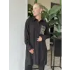 Kayra Boncuk İşlemeli Büyük Beden Rayon Tunik / Gömlek KA21015