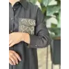 Kayra Boncuk İşlemeli Büyük Beden Rayon Tunik / Gömlek KA21015