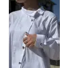 Almarwah Çapraz Düğme Detaylı Poplin Gömlek 101021