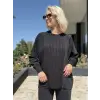 Ghisa Önü Drape Triko Detaylı Ribanalı Krep Tunik G4469K