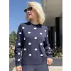 Ghisa Gül Motifli Triko Bluz G4474K