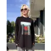 Almarwah Baskı Detaylı Sweat Tunik ALL1009
