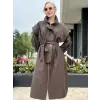 Beiaz Lora Pelerinli Trenchkot SK271002