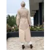 Beiaz Mora Kuşaklı Trenchkot SK271003